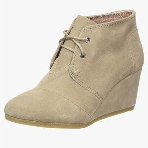 TOMS women’s wedge suede boot tan size 8.5 taupe